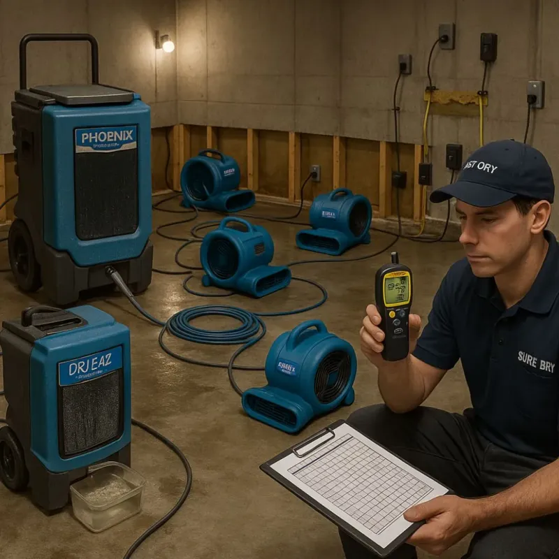 Structural Drying and Dehumidification process in Roanoke County, VA